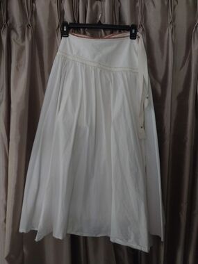 Zara White Maxi Wrap Skirt with Side Tie